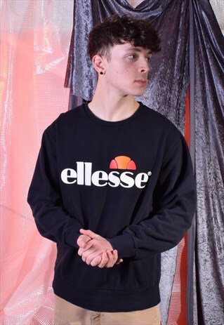 VINTAGE ELLESSE BLACK SWEATSHIRT