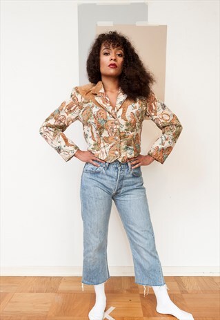 VINTAGE AMERICAN SUEDE JACKET WITH COWBOY MOTIFS (REF/248)