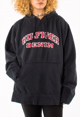 VINTAGE NAVY TOMMY HILFIGER HOODIE PULLOVER