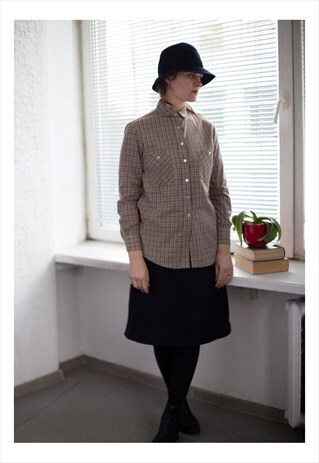 VINTAGE 80'S BROWN CHECKED SHIRT