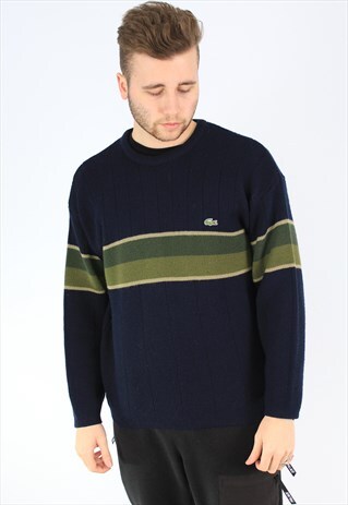 LACOSTE STRIPED KNITTED JUMPER