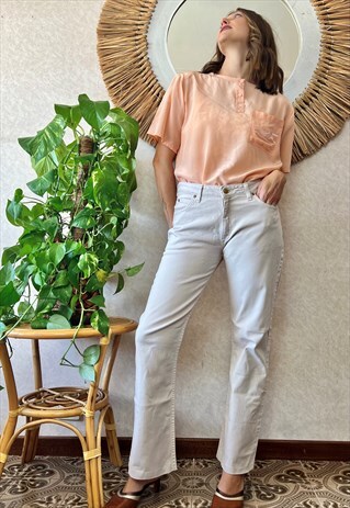 1990's vintage light grey boot cut jeans