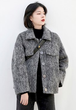 Mixed Wool Texture Jacket