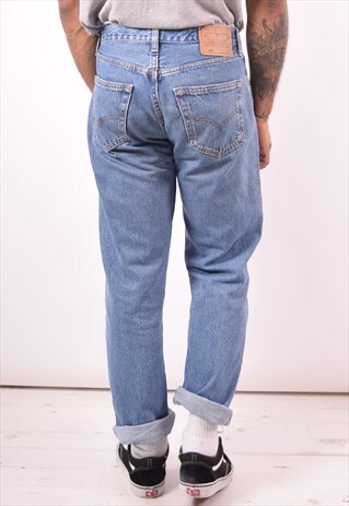 LEVI'S 501 MENS VINTAGE JEANS W32 L32 BLUE 90S