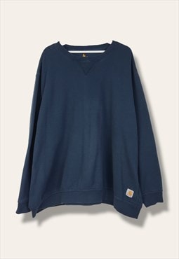 Vintage Carhartt Sweatshirt Classic workwear in Blue XL