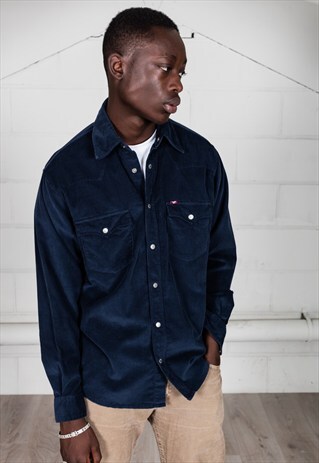 VINTAGE NAVY CORDUROY SHIRT