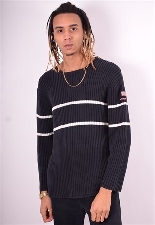 POLO RALPH LAUREN MENS VINTAGE JUMPER SWEATER XL NAVY 90'S