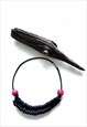 Knotted Waxed Black Rope Necklace 