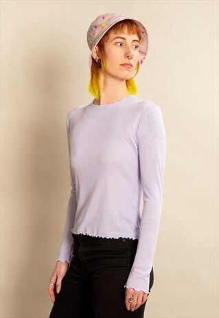 LAVENDEL VIOLET TENCEL LONGSLEEVE LETTUCE HEM