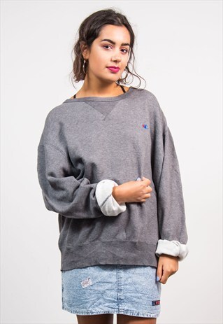 VINTAGE 90'S GREY CHAMPION SWEATSHIRT JUMPER