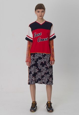 REWORKED BASEBALL EAST COAST 90S FLORAL DRESS