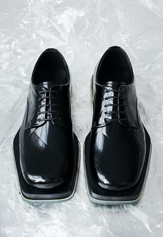 MEN'S SHINY DIAMOND IRREGULAR DESIGN LEATHER SHOES