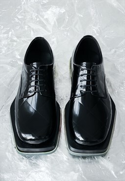 Men's Shiny diamond irregular design leather shoes 