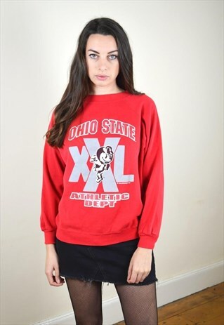 90'S VINTAGE RED OHIO STATE ATHLETICS SWEATSHIRT
