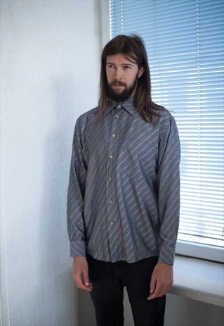 VINTAGE 90'S METALLIC GREY SHIRT