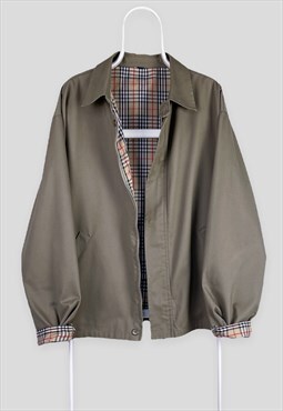 Vintage Nova Check Beige Harrington Jacket XL