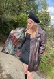 VINTAGE 90S Y2K BROWN GENUINE LEATHER TRENCH COAT