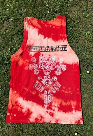 BAAD TANK RED TIE -DYE CUSTOM DOMINATION (3M RAIN EFFECT )