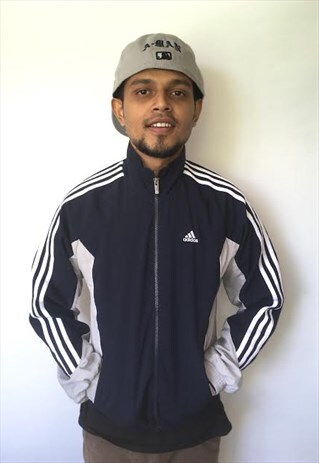 UNISEX ADIDAS BLUE WHITE FESTIVAL SPORTS ZIPPER JACKET TOP