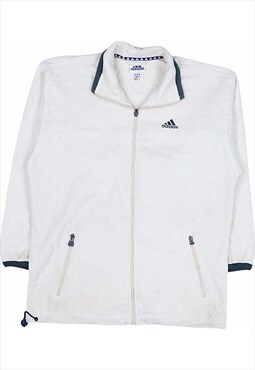 Adidas 90's Spellout Zip Up Fleece Small White