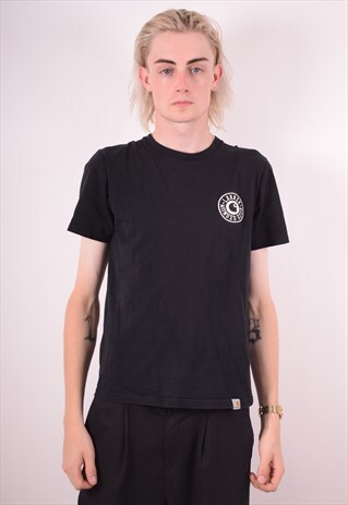 CARHARTT MENS VINTAGE T-SHIRT TOP SMALL BLACK 90S