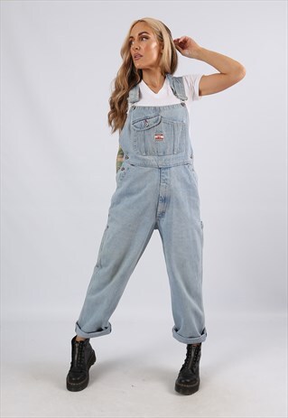 VINTAGE USA KEYSTONE DENIM DUNGAREES WIDE UK 12 M (DDD)