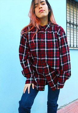 Red & Black Checked Soft Flannel Long Sleeved Shirt 