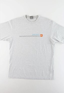 Vintage 00s Nike Just Do It T Shirt - Light Grey Small