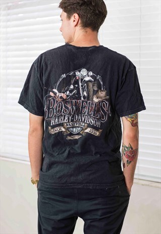 VINTAGE HARLEY-DAVIDSON T-SHIRT LOGO 90S L 8.8