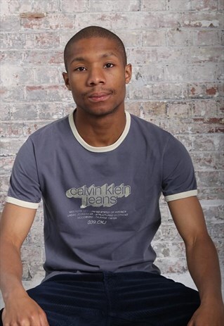 VINTAGE CALVIN KLEIN PRINT LOGO T-SHIRT WHITE