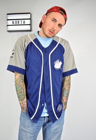 VINTAGE USA BASKETBALL NAVY GREY JERSEY TOP