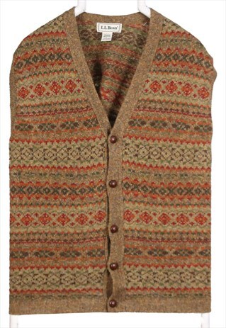 Vintage 90's L.L.Bean Vests Knitted Vest Sleeveless Brown