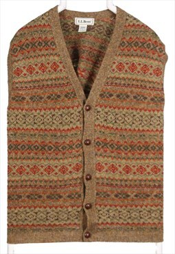 Vintage 90's L.L.Bean Vests Knitted Vest Sleeveless Brown