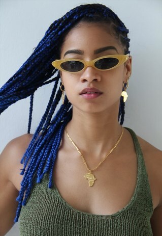90'S CAT EYE SUNGLASSES YELLOW