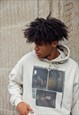 HOODIE IN SAND WITH GHOST TOWN PRINT