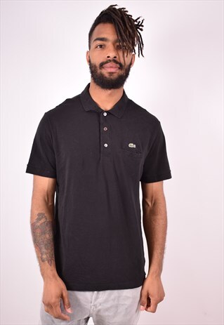 LACOSTE MENS VINTAGE POLO SHIRT XL BLACK 90S