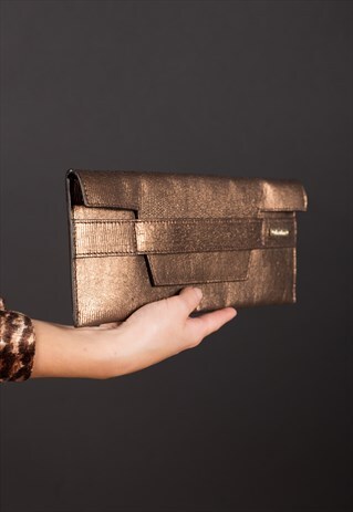 BROWN GOLD CLUTCH BY MAX MARA