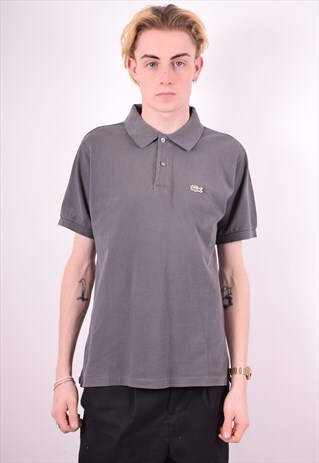 LACOSTE MENS VINTAGE POLO SHIRT SMALL GREY 90'S