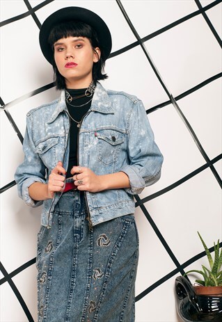 LEVI'S DENIM JACKET - REWORKED VINTAGE BLEACHED JACKET