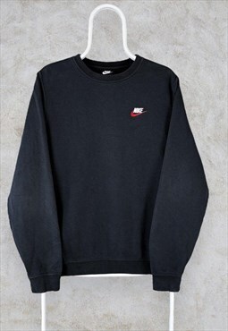 Black Nike Sweatshirt Pullover Embroidered Swoosh Small