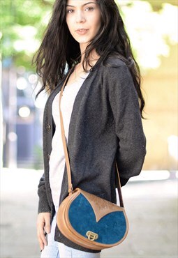 ROSIE TEAL - Unique Cloth and Leather Handbag