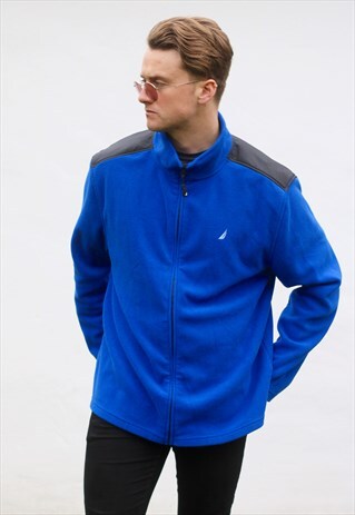 NAUTICA USA 90S INDIGO BLUE FLEECE JACKET