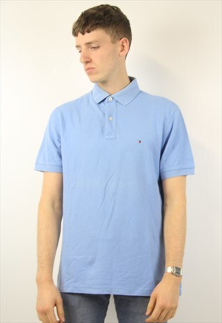 VINTAGE TOMMY HILFIGER LIGHT BLUE POLO SHIRT