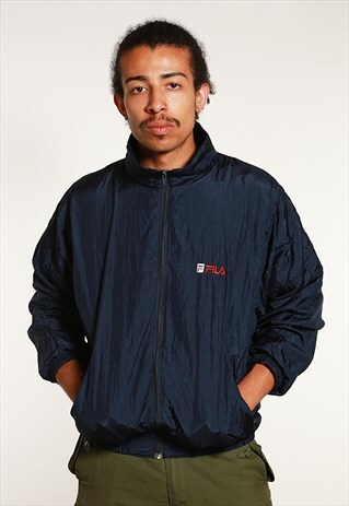 90'S FILA NAVY TRACK JACKET - S