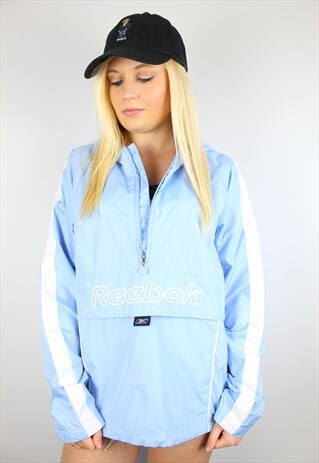 VINTAGE REEBOK 1/4 ZIP WINDBREAKER JACKET SIZE 16