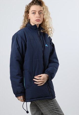 VINTAGE ADIDAS LARGE NAVY PADDED JACKET (