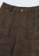 VELVET CARGO POCKET JOGGERS STRIPED SKATER JOGGERS IN BROWN