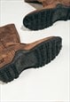 VINTAGE Y2K CATERPILLAR BOOTS CHUNKY BROWN LEATHER