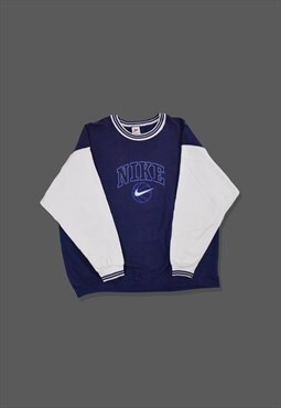 Vintage 90s Nike Embroidered Logo Sweatshirt in Navy