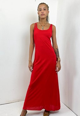 Vintage 90s red long dress 